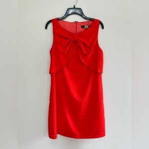 Eva Franco x Anthropologie NWT Sleeve Surprise Red Bow Front Dress in Red, 4